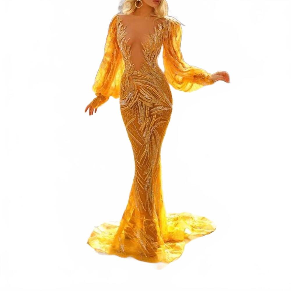 NEW ALBINA DYLA long sleeved dress in yellow